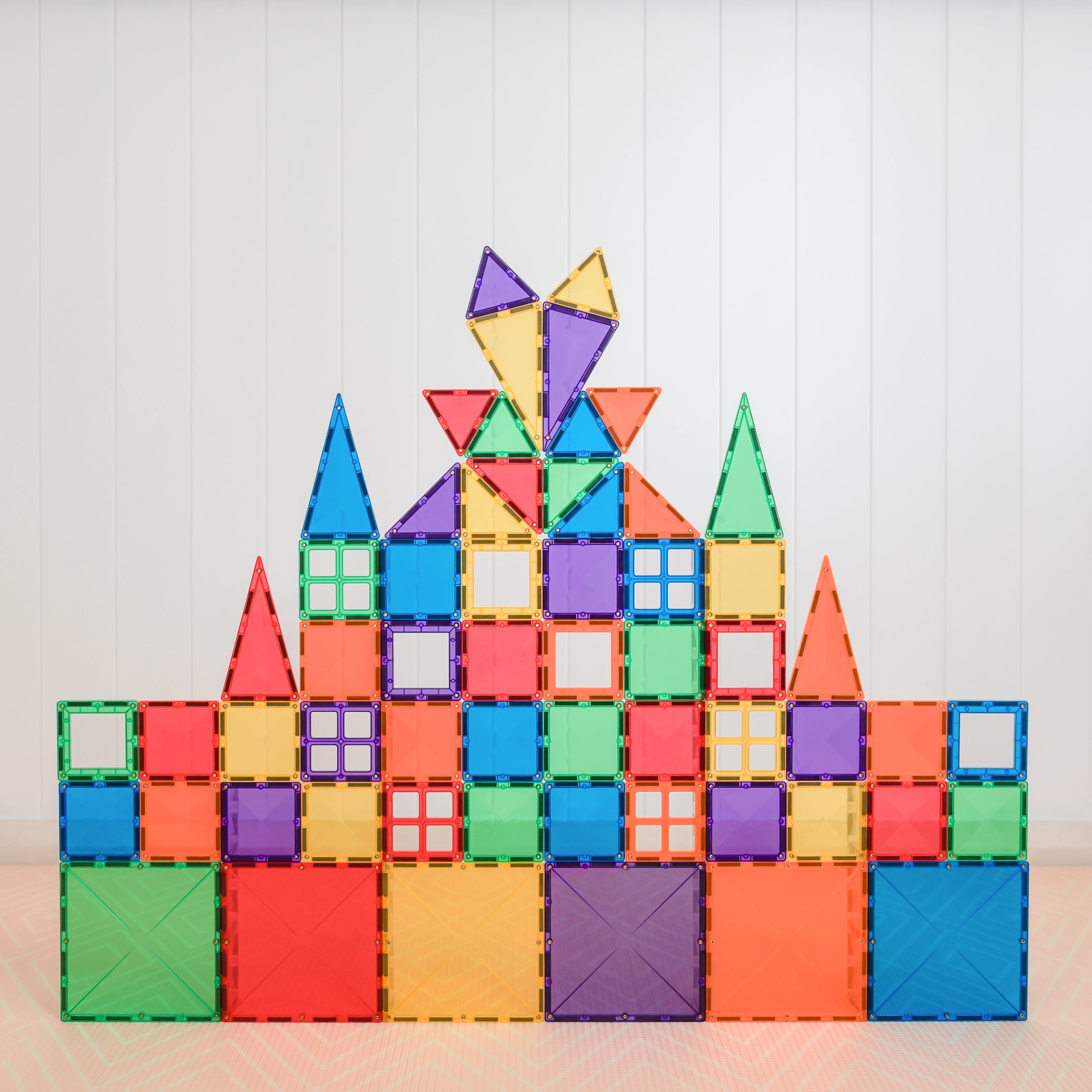 知育玩具 CONNETIX MAGNETIC TILES Connetix - 60 Piece Rainbow Starter Pack Magnetic Tiles