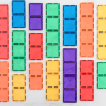 Connetix - 18 Piece Rainbow Rectangle Pack Magnetic Tiles (PRE-ORDER)
