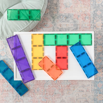 Connetix - 18 Piece Rainbow Rectangle Pack Magnetic Tiles