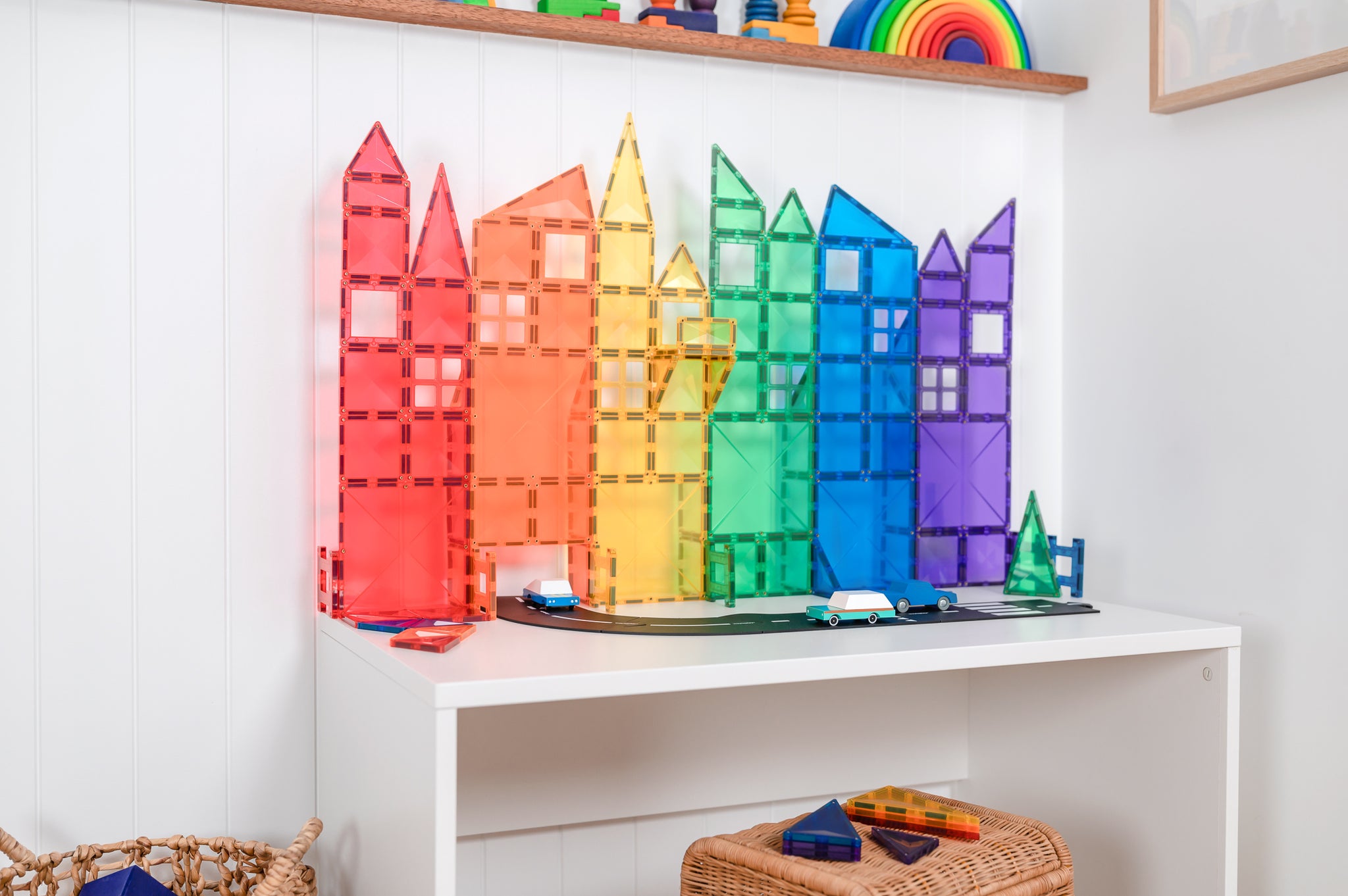 Connetix - 102 Piece Rainbow Creative Pack Magnetic Tiles