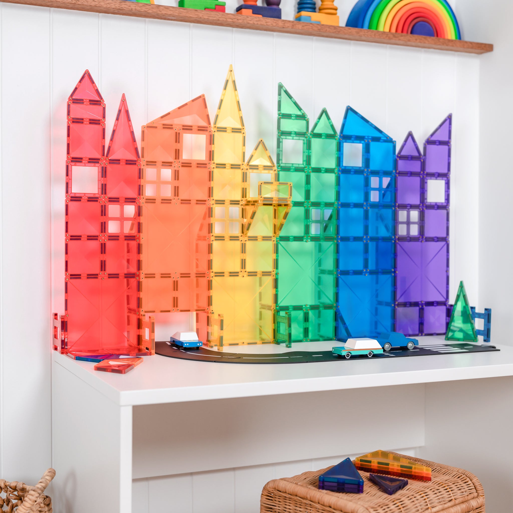 Connetix - 102 Piece Rainbow Creative Pack Magnetic Tiles