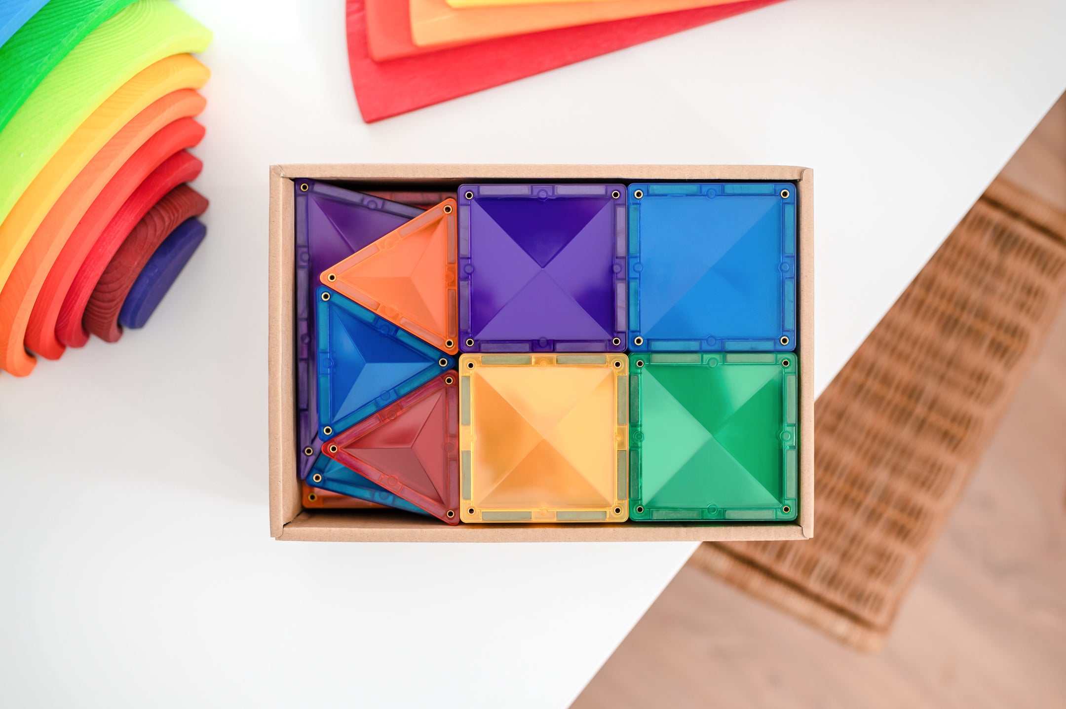 Connetix - 60 Piece Rainbow Starter Pack Magnetic Tiles - Connetix - littleyoyo.ca