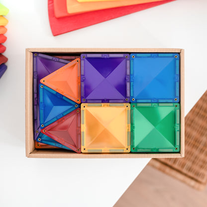 Connetix - 60 Piece Rainbow Starter Pack Magnetic Tiles