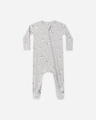 Quincy Mae Bamboo Zip Footie Snowman