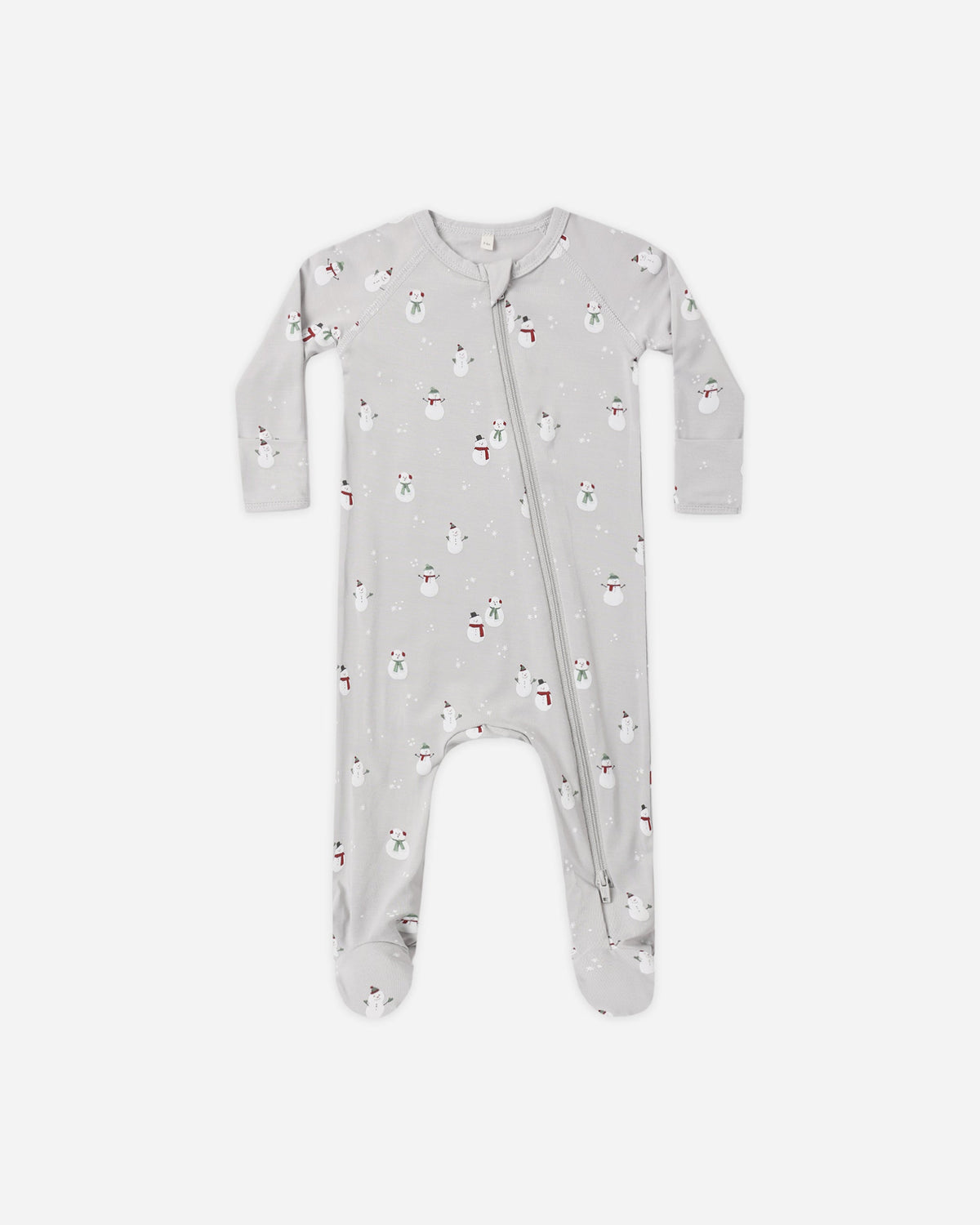 Quincy Mae Bamboo Zip Footie Snowman