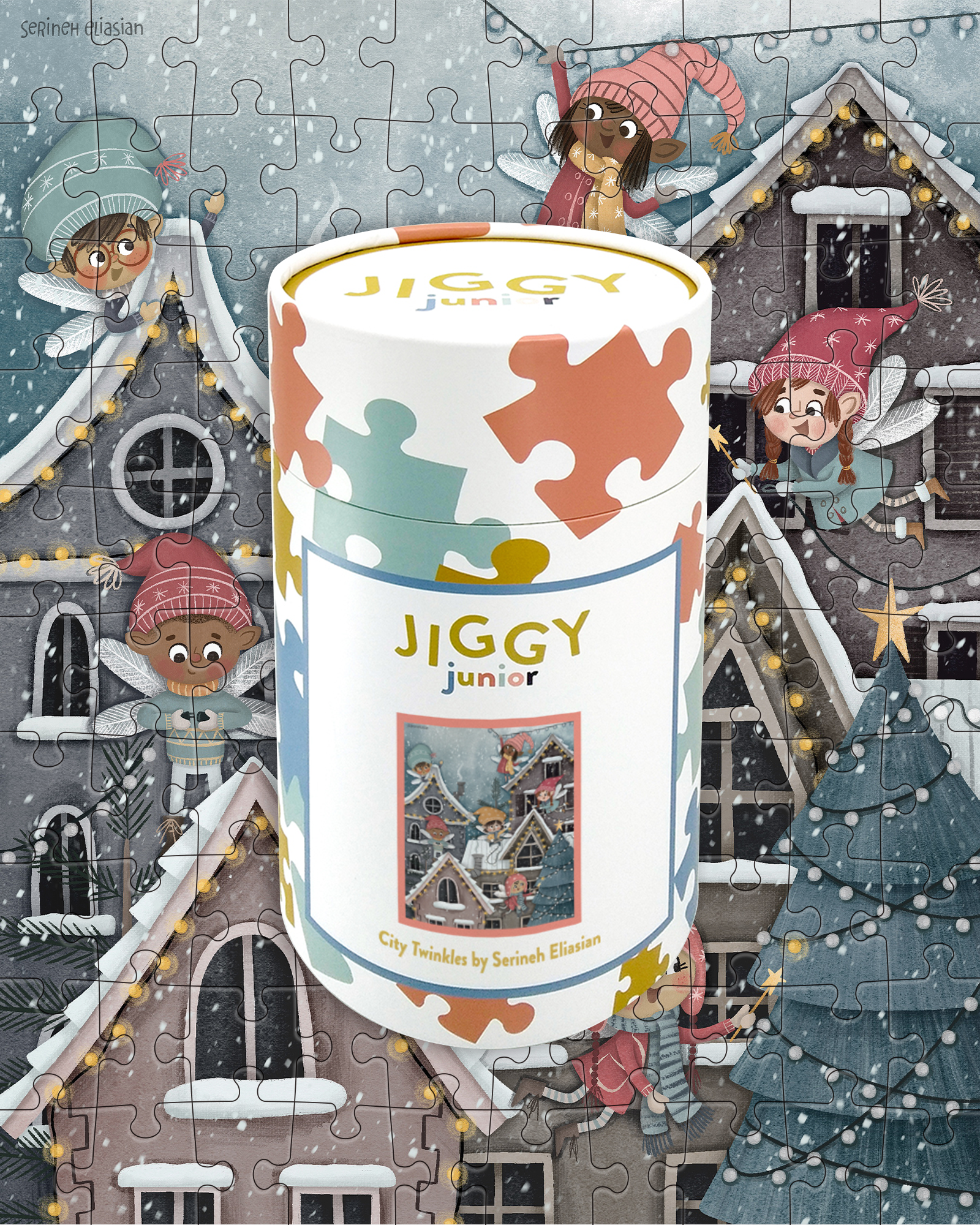 City Twinkles by Serineh Eliasian - JIGGY Junior 100pc - JIGGY Puzzles - littleyoyo.ca