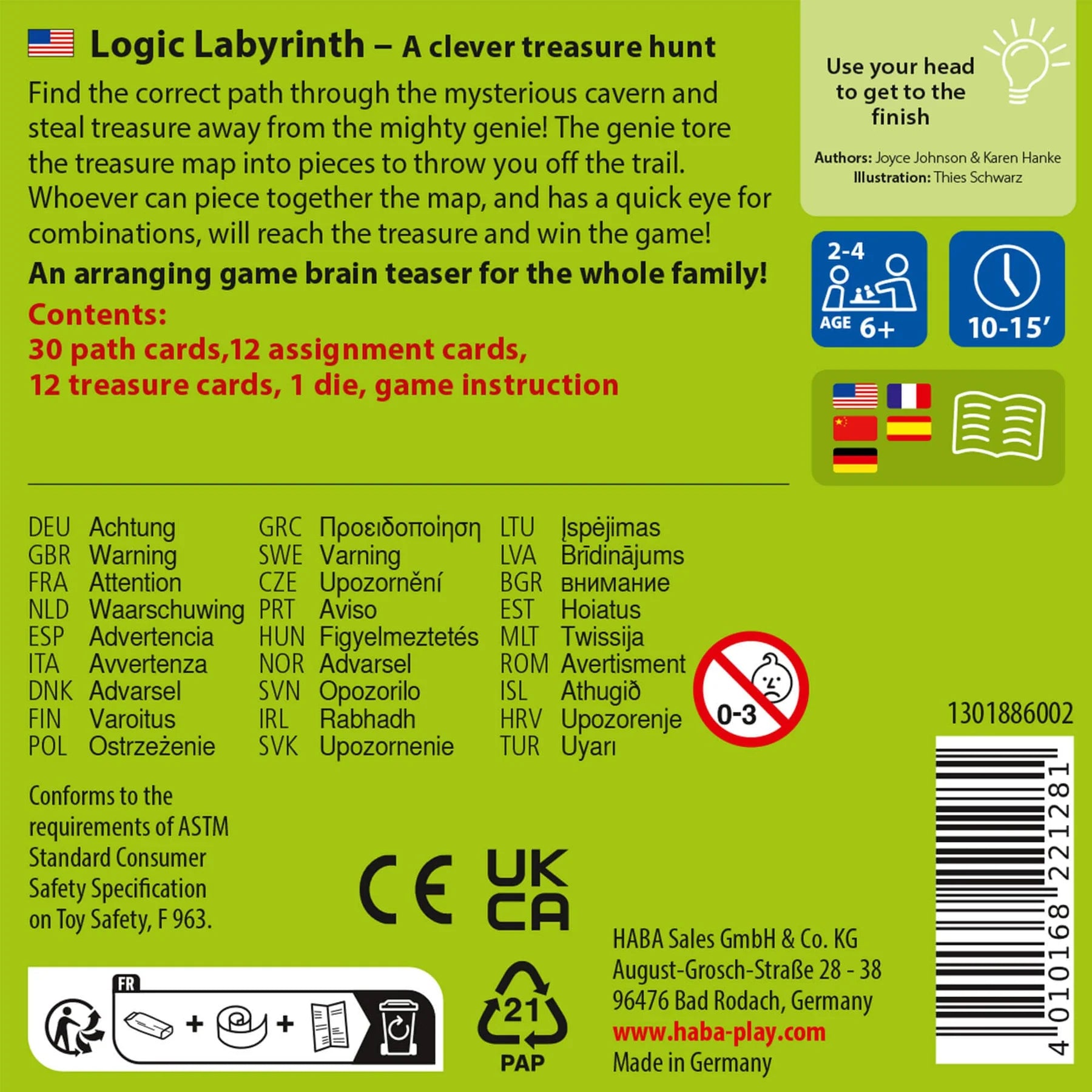HABA - Logic Labyrinth Mini Game - HABA - littleyoyo.ca