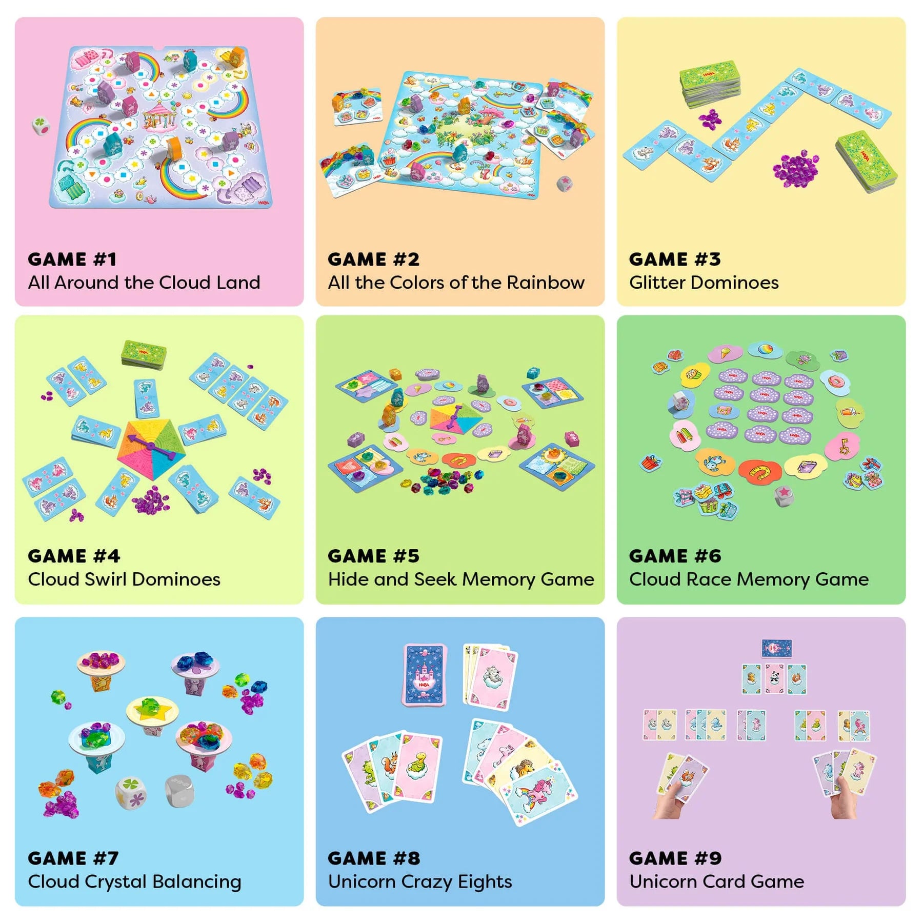 HABA - Unicorn Glitterluck - Game Collection - HABA - littleyoyo.ca