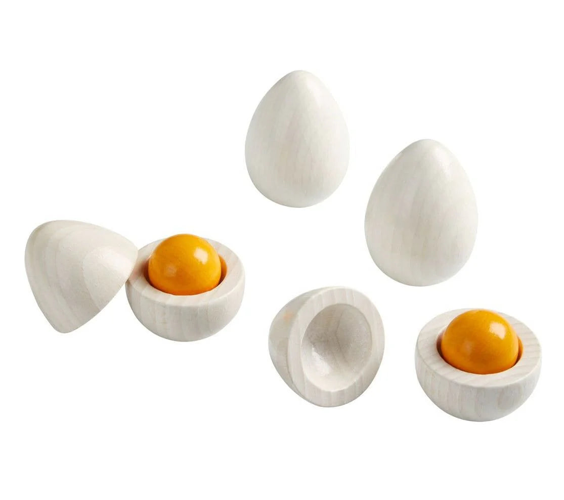 HABA - Wooden Eggs with Removable Yolk Play Food - HABA - littleyoyo.ca