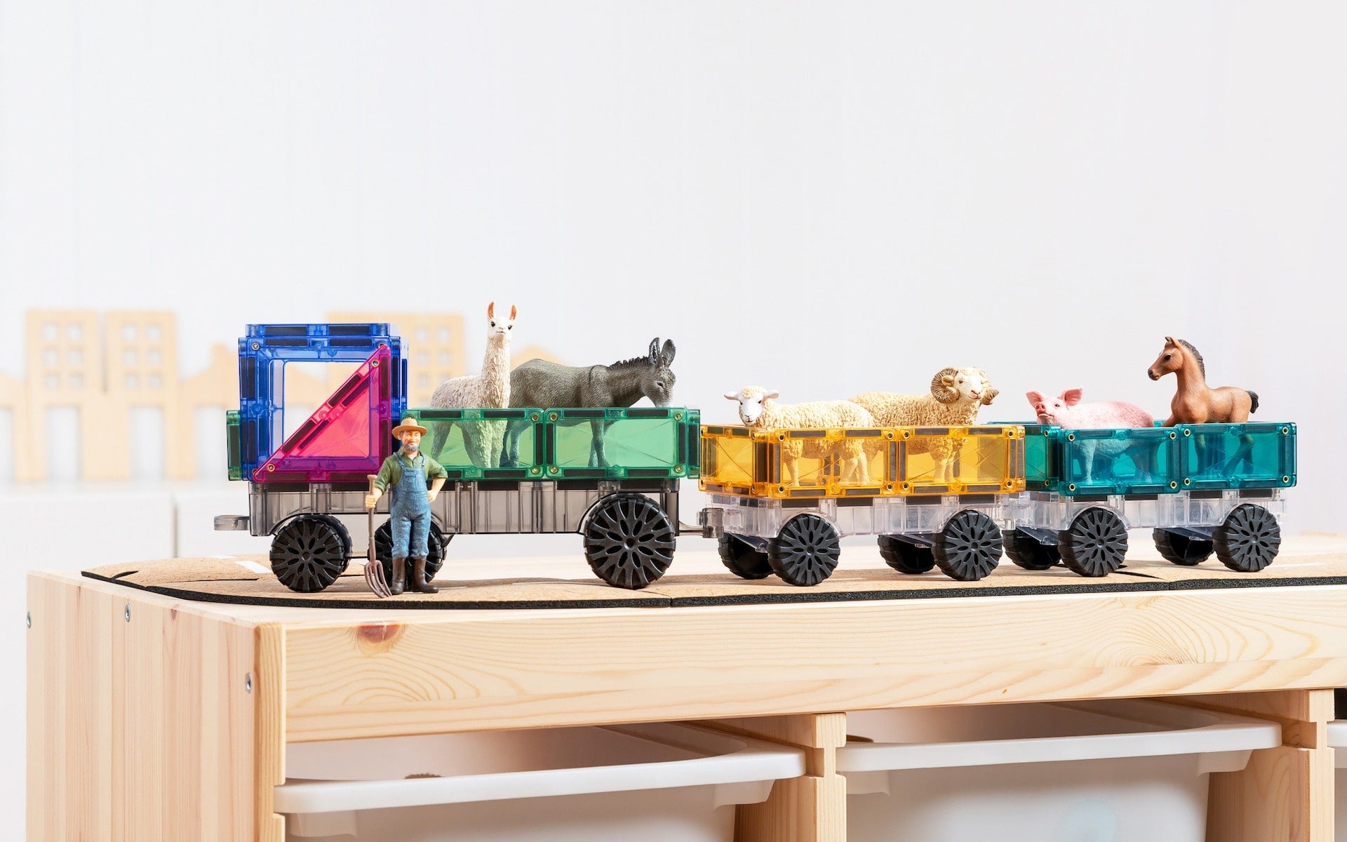 Connetix - Pastel Transport Pack - 50 Piece Magnetic Tiles - Connetix - littleyoyo.ca