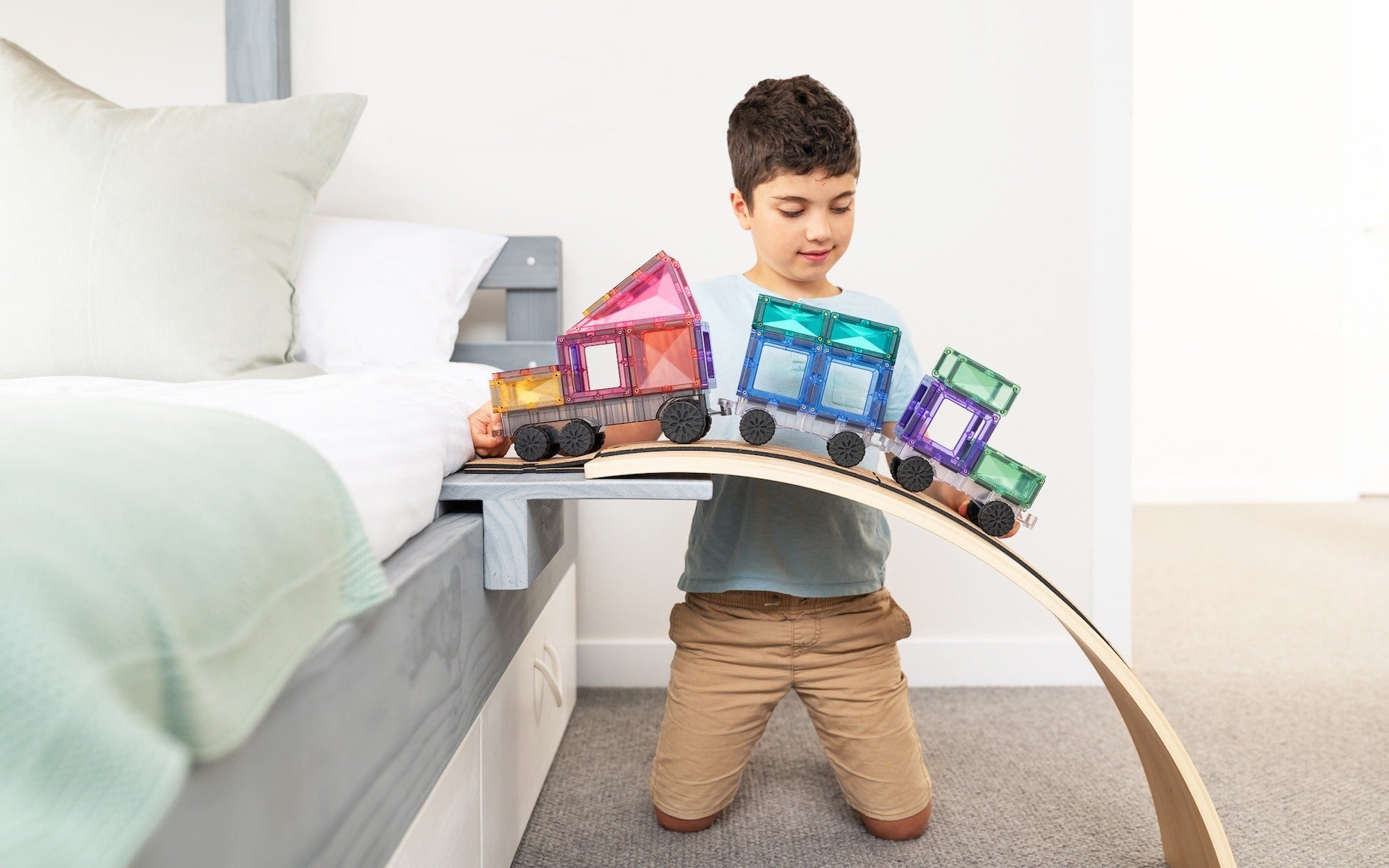Connetix - Pastel Transport Pack - 50 Piece Magnetic Tiles - Connetix - littleyoyo.ca