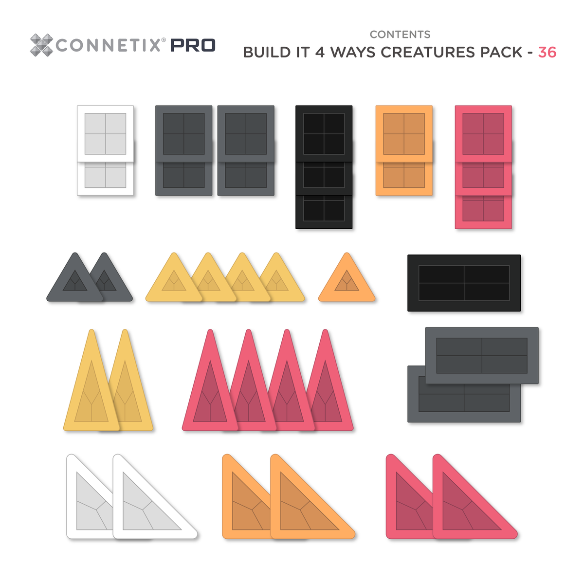Connetix PRO Creatures Pack contents
