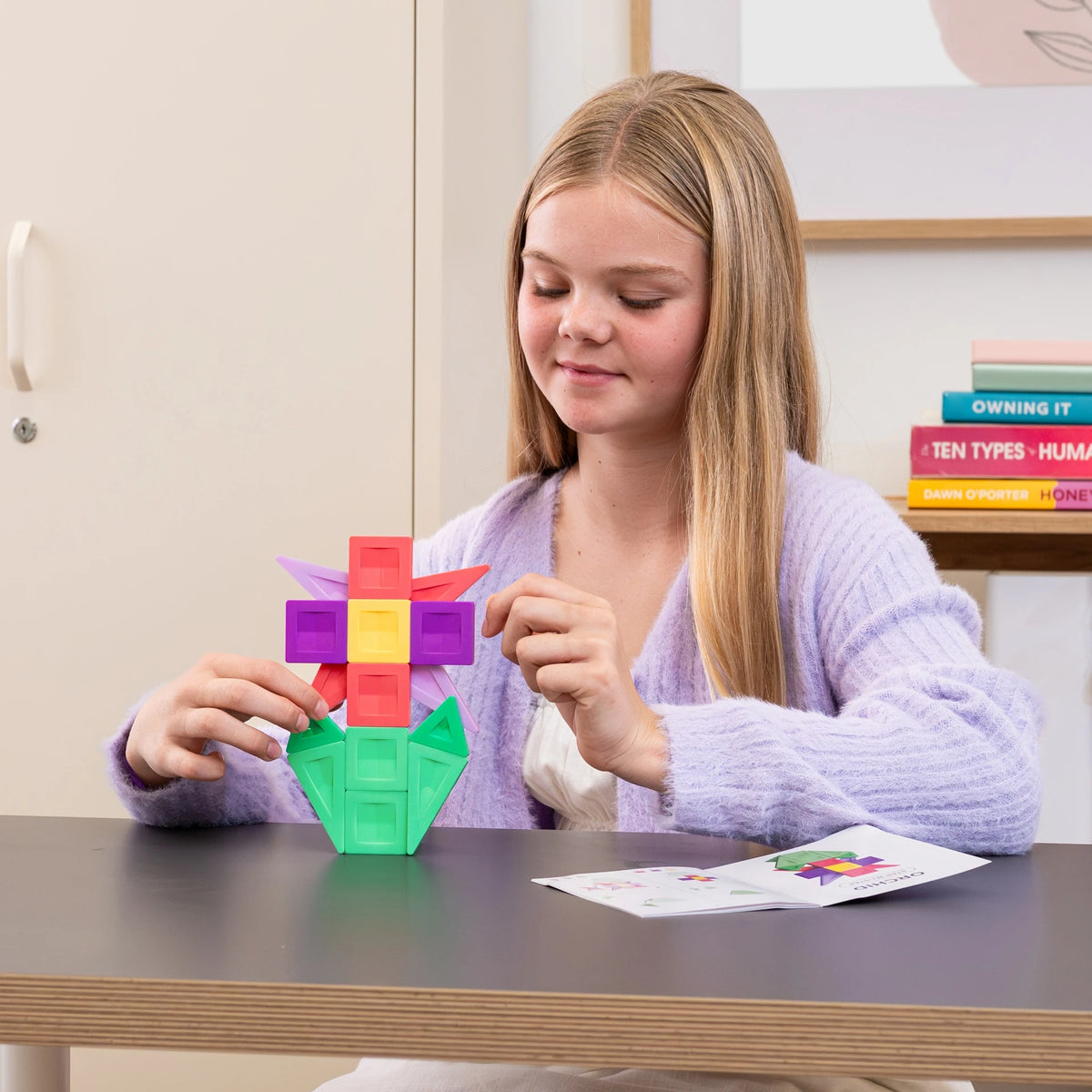 Child building with Connetix PRO Flowers Pack
