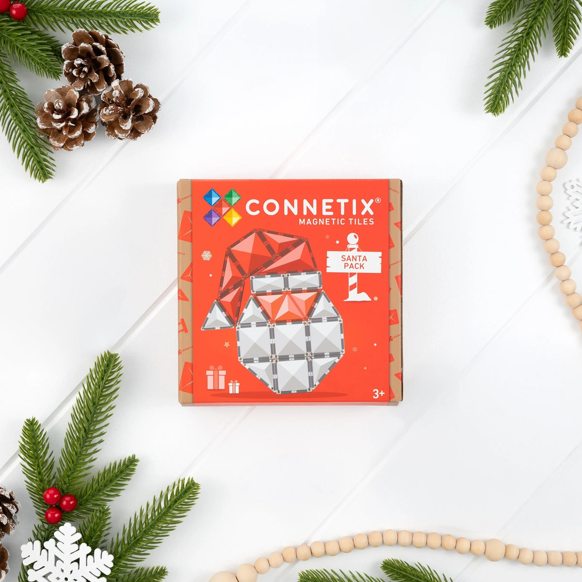 Connetix Christmas Santa Pack festive flat lay