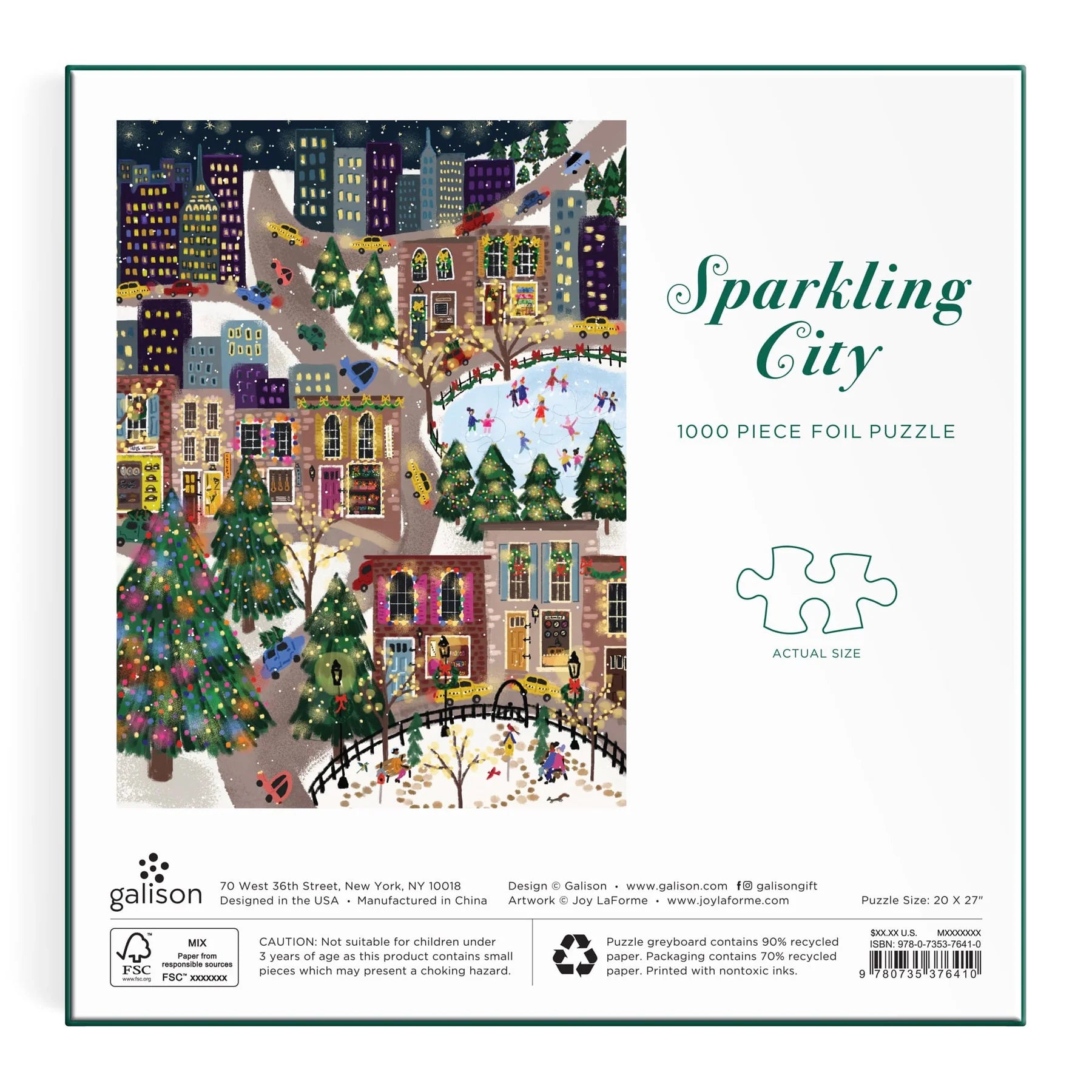 Joy Laforme Sparkling City - 1000pc Foil Jigsaw Puzzle - Galison - littleyoyo.ca