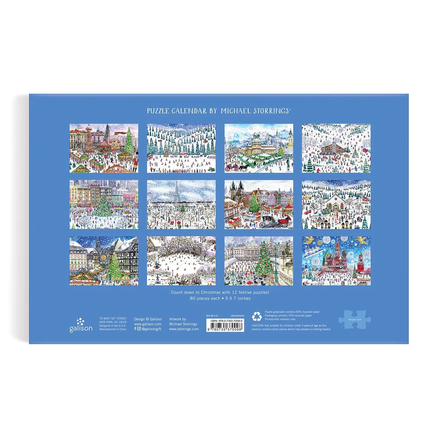 Michael Storrings 12 Days of Christmas Advent Puzzle Calendar - Galison - littleyoyo.ca