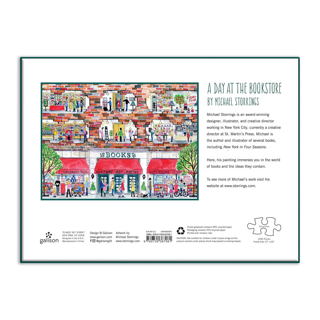 Michael Storrings A Day at the Bookstore - 500pc Jigsaw Puzzle - Galison - littleyoyo.ca