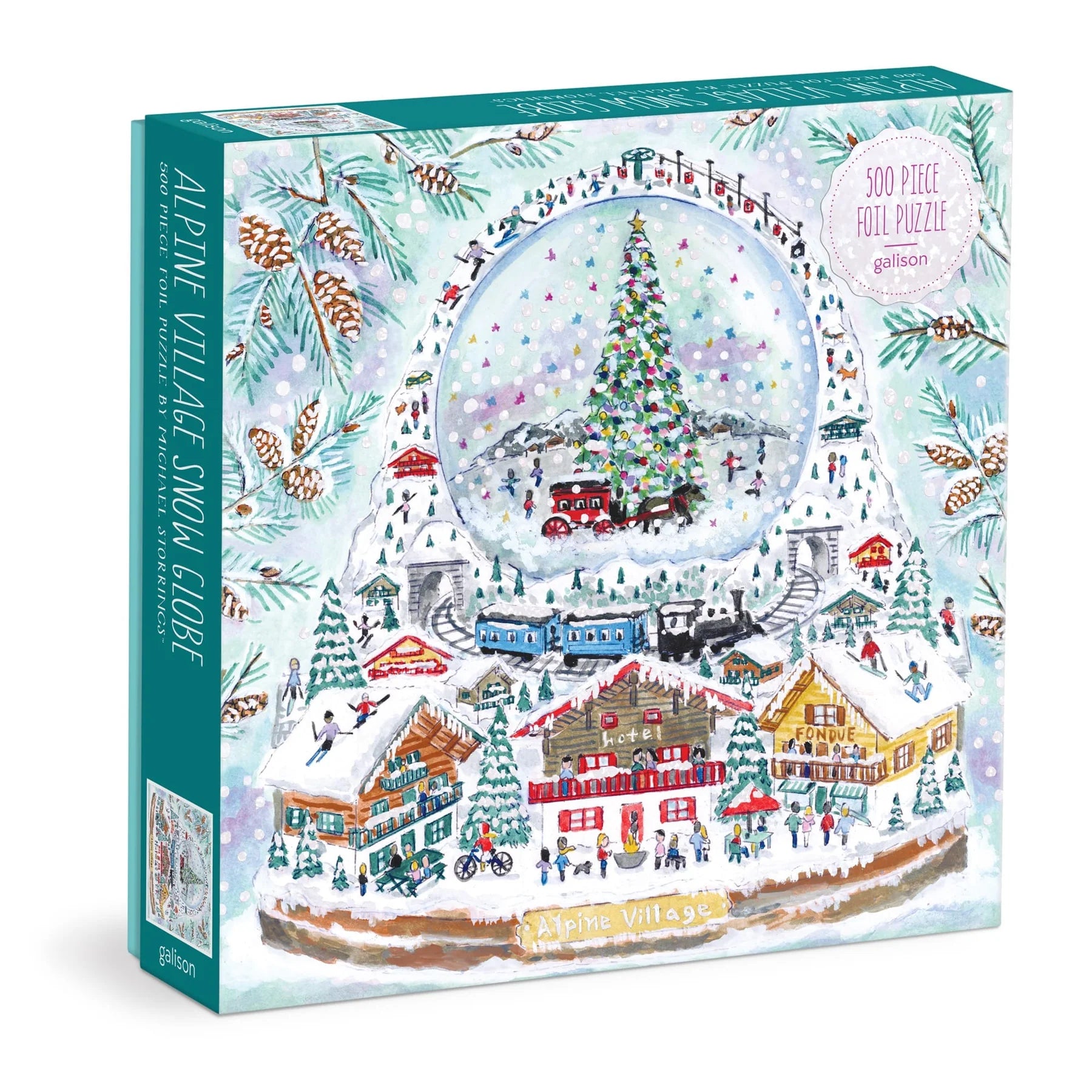 Village Snowglobe - 500 Piece Foil Jigsaw Puzzle - Galison - littleyoyo.ca
