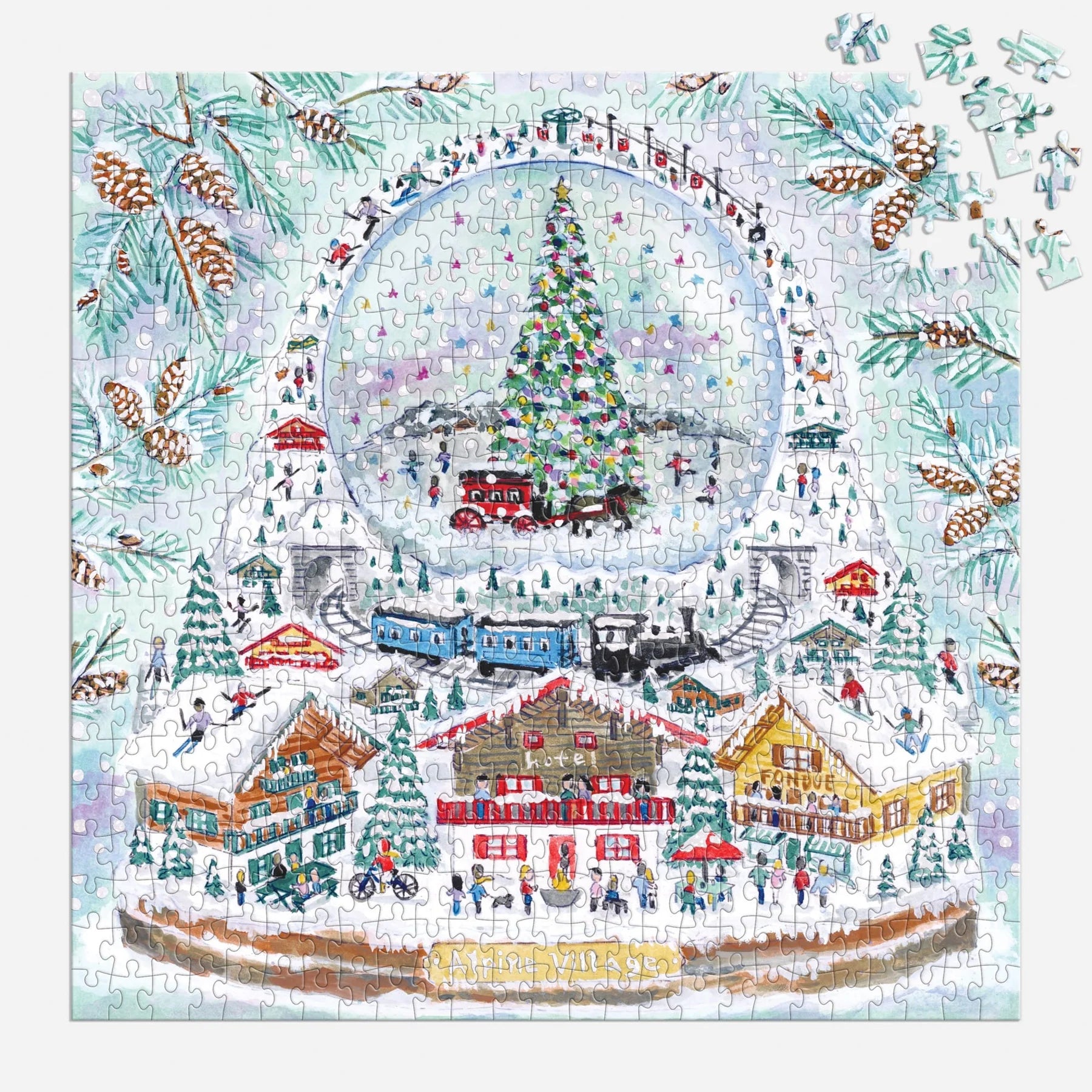 Village Snowglobe - 500 Piece Foil Jigsaw Puzzle - Galison - littleyoyo.ca