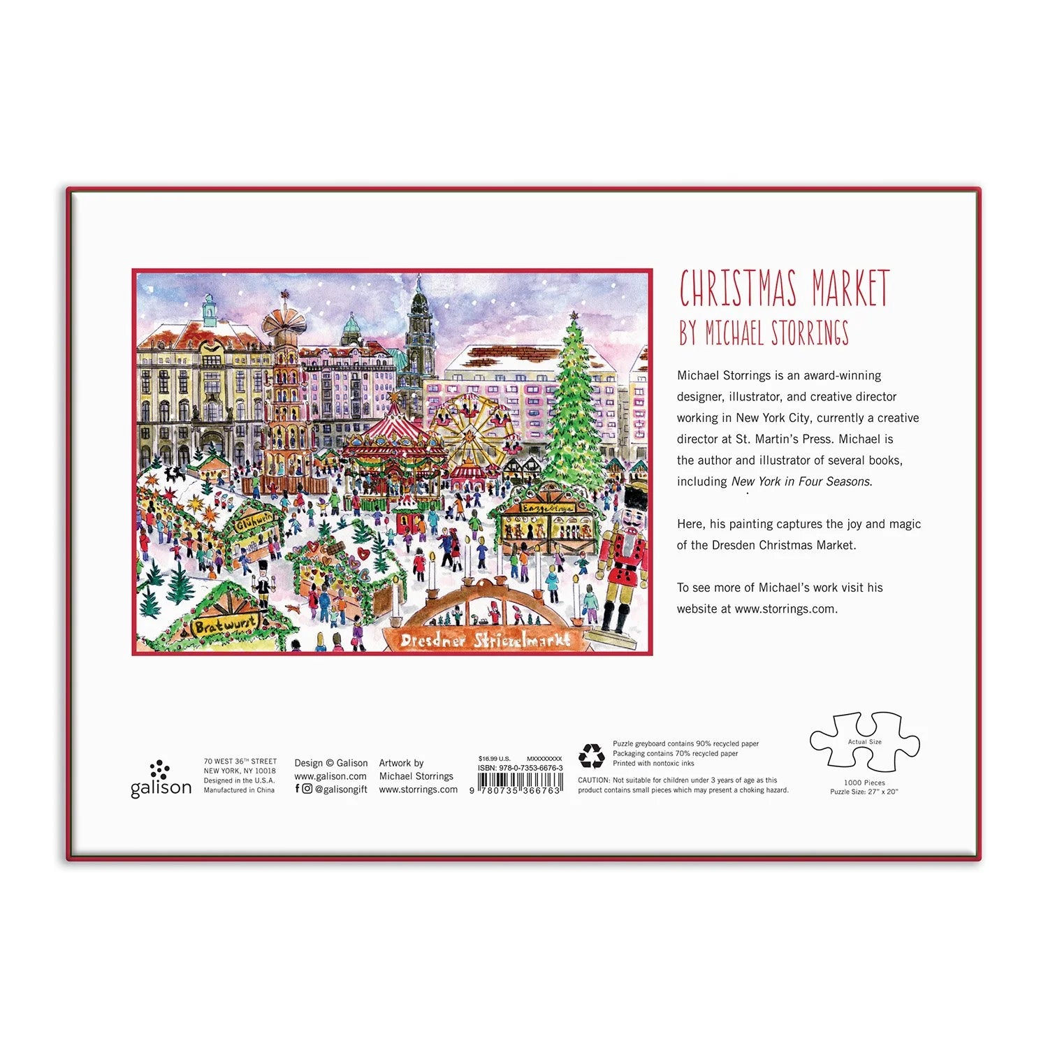 Michael Storrings Christmas Market - 1000 Piece Jigsaw Puzzle - Galison - littleyoyo.ca