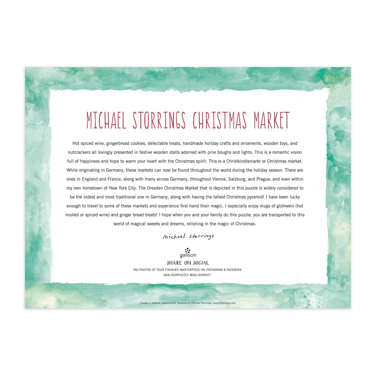 Michael Storrings Christmas Market - 1000 Piece Jigsaw Puzzle - Galison - littleyoyo.ca