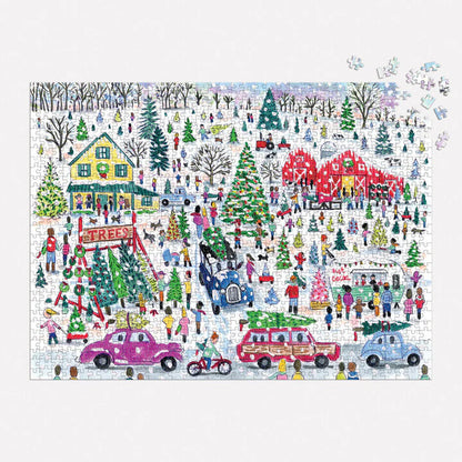 Michael Storrings Christmas Tree Farm - 1000 Piece Foil Jigsaw Puzzle