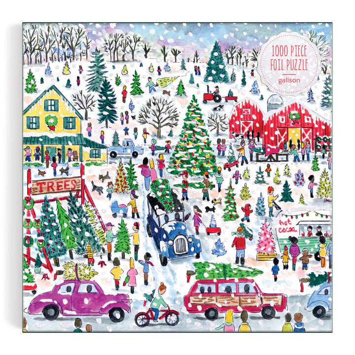Michael Storrings Christmas Tree Farm - 1000 Piece Foil Jigsaw Puzzle - Galison - littleyoyo.ca