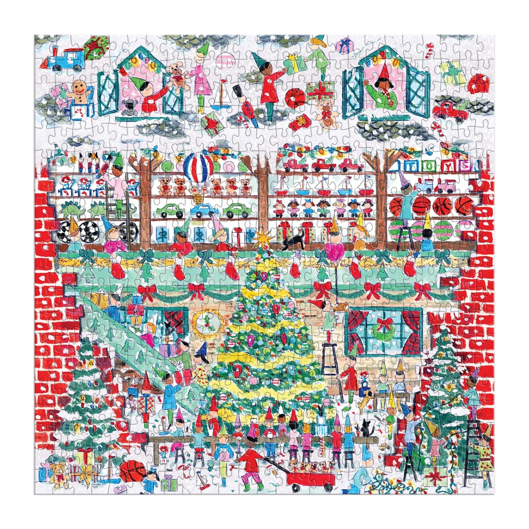 Michael Storrings Toy Workshop - 500 Piece Foil Jigsaw Puzzle - Galison - littleyoyo.ca