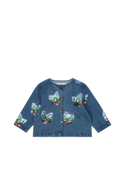 Konges Slojd - Magot Sequin Denim Jacket GOTS - Amarena Sequin