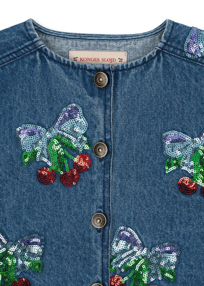 Konges Slojd - Magot Sequin Denim Jacket GOTS - Amarena Sequin