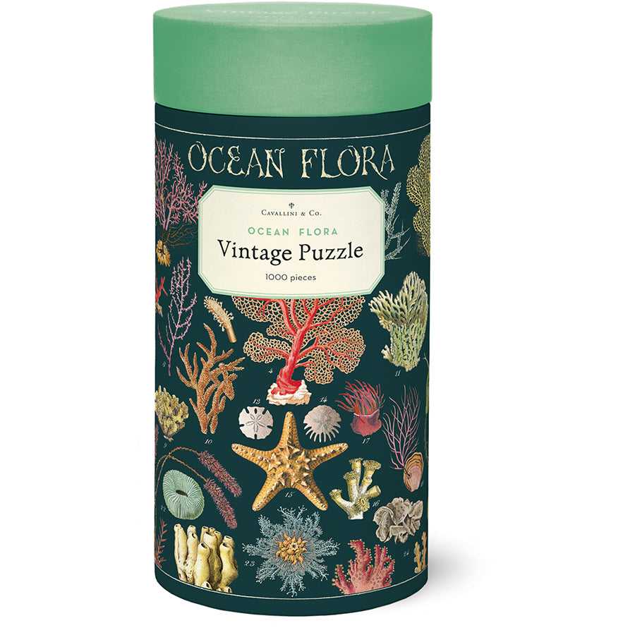 Ocean Flora - 1000 Piece Vintage Puzzle - Cavallini & Co. - littleyoyo.ca