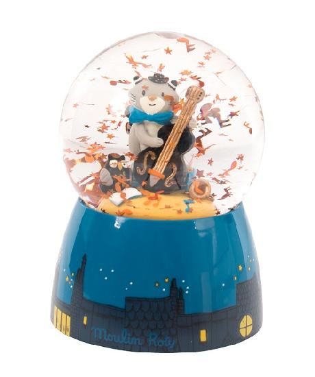 Moulin Roty - Moustaches - Musical Snow Globe