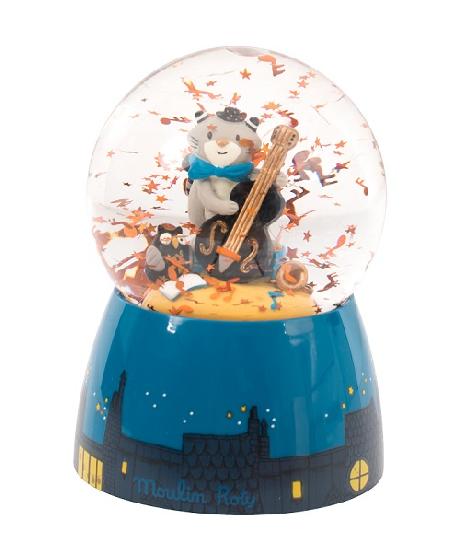 Moulin Roty - Moustaches - Musical Snow Globe - Moulin Roty - littleyoyo.ca