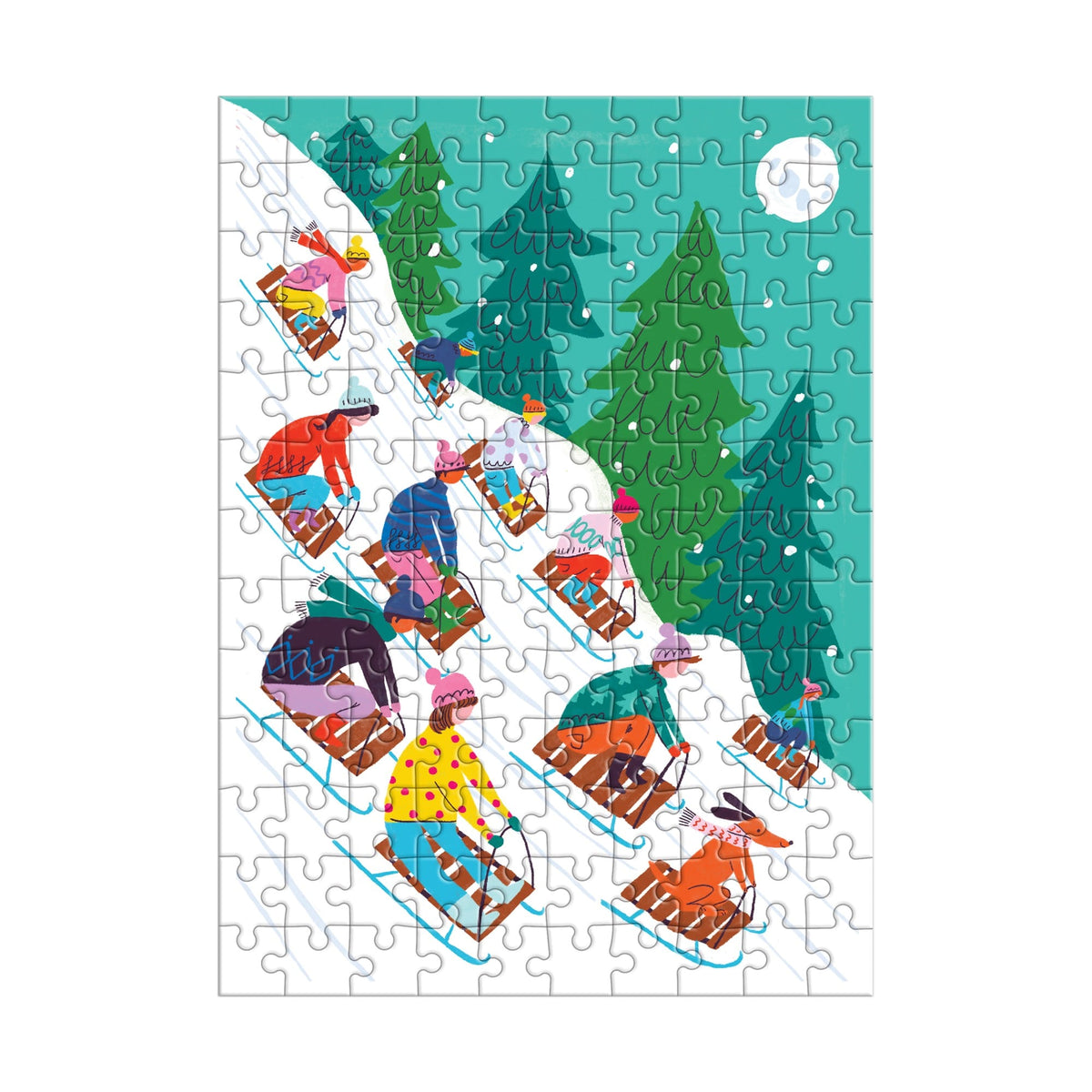 Winter Sledding - 130 Piece Puzzle Ornament