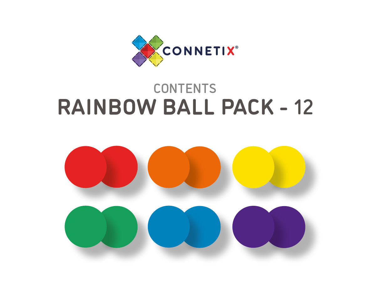 Connetix -  12 Piece Rainbow Replacement Ball Pack