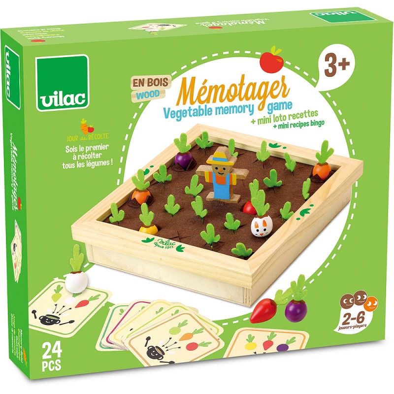 Vilac - Vegetable Gardener Memory Game - Vilac - littleyoyo.ca