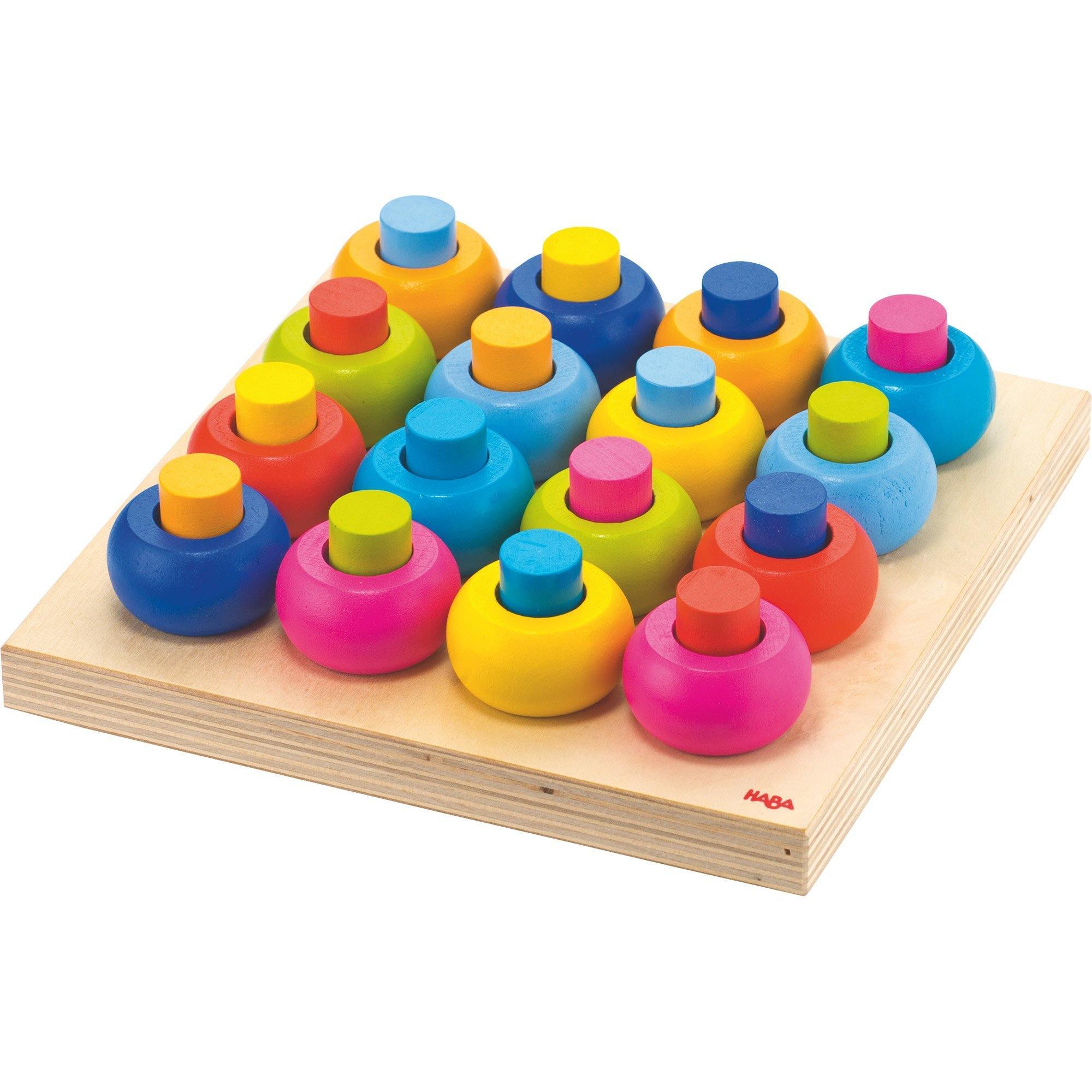 HABA - Rainbow Whirls Palette of Pegs - HABA - littleyoyo.ca
