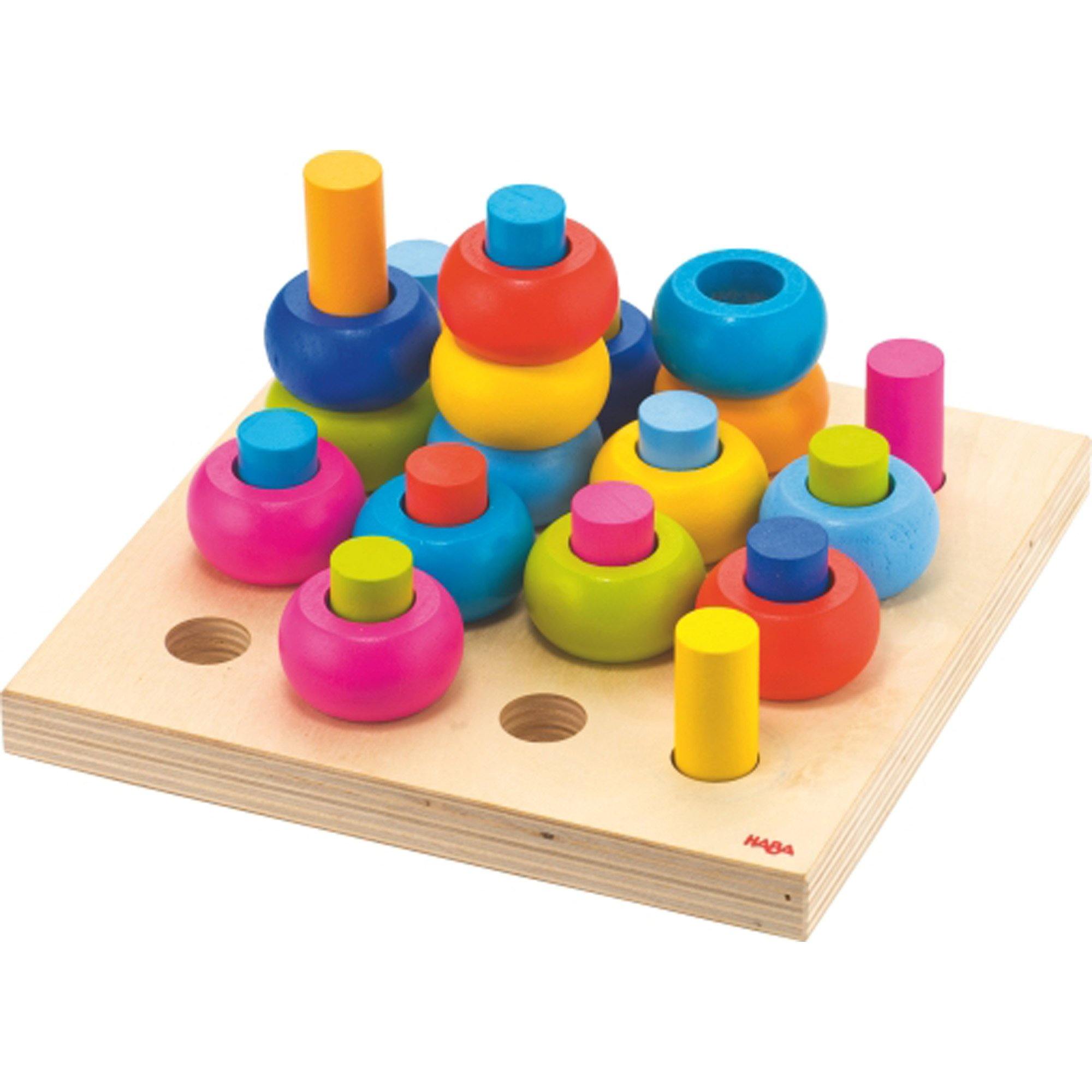 HABA - Rainbow Whirls Palette of Pegs - HABA - littleyoyo.ca