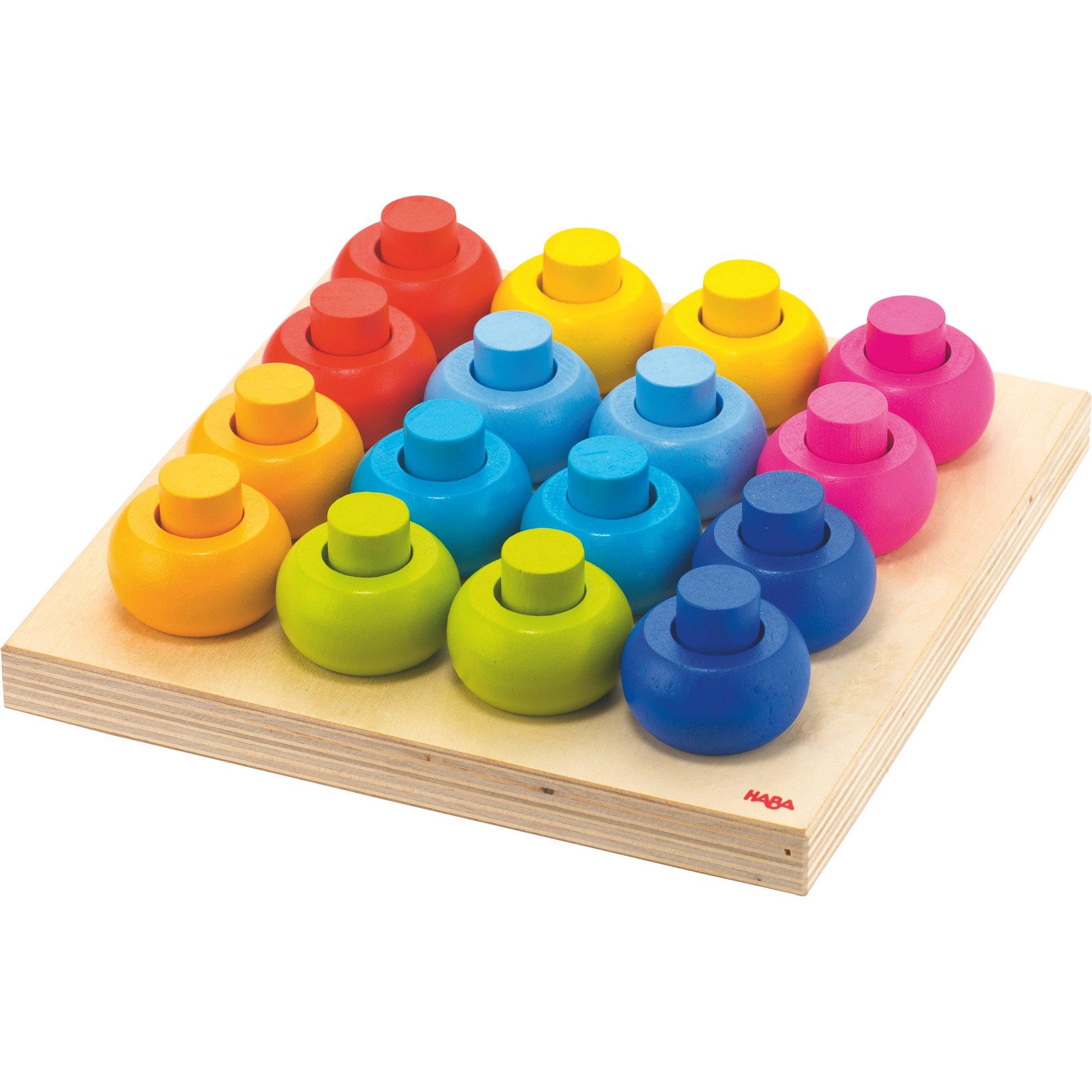 HABA - Rainbow Whirls Palette of Pegs - HABA - littleyoyo.ca