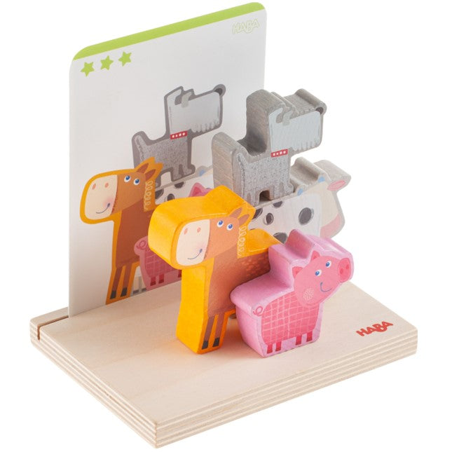 HABA - On the Farm Stacking Toy - HABA - littleyoyo.ca