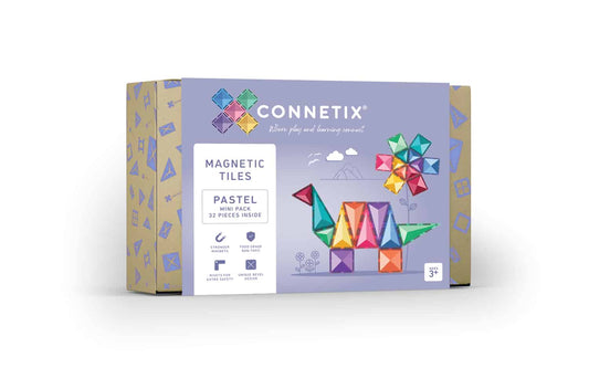 Connetix - 32 Piece Pastel Mini Pack Magnetic Tiles