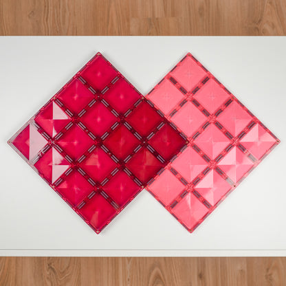 Connetix - 2 Piece Base Plate Pink & Berry Pack Magnetic Tiles