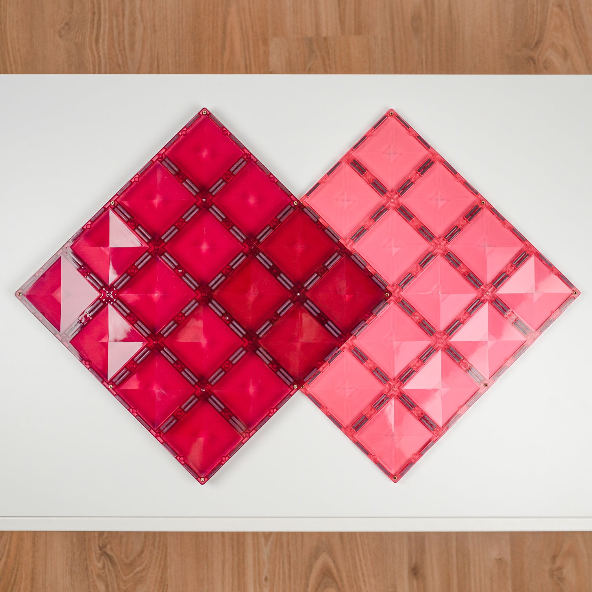 Connetix - Pastel Pink & Berry Base Plate - 2 Piece Magnetic Tiles - Connetix - littleyoyo.ca