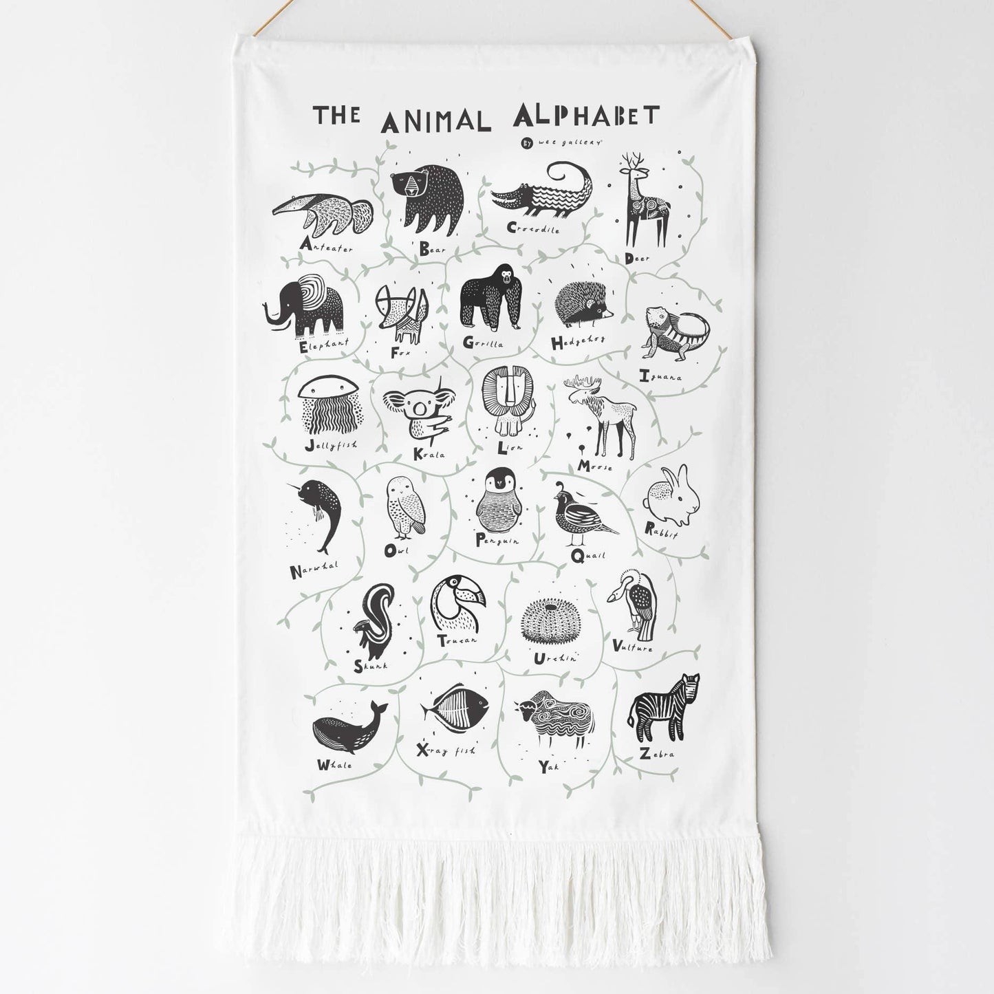 Wee Gallery - Animal Alphabet Printed Tapestry - Wee Gallery - littleyoyo.ca