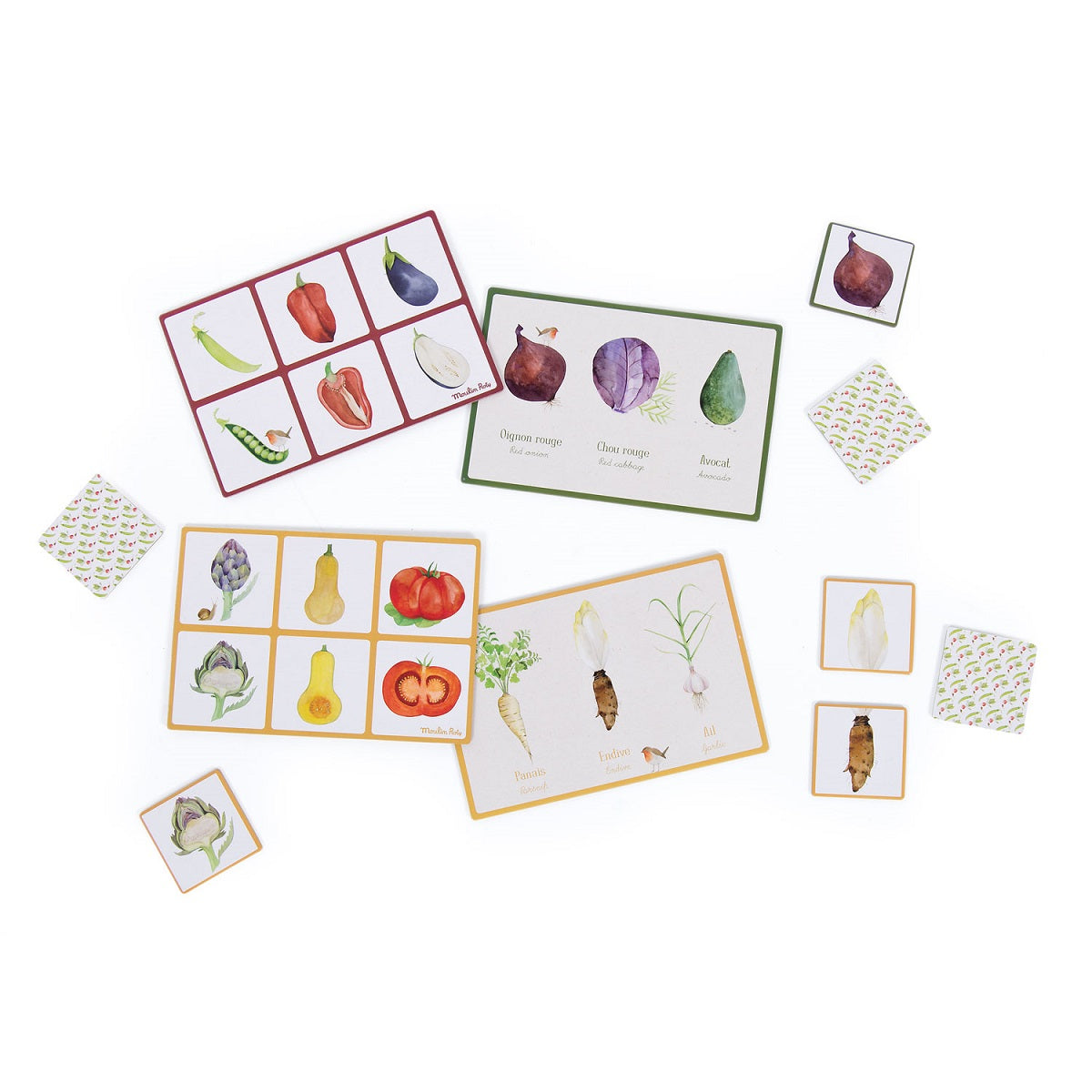 Moulin Roty - Le Jardinier - Vegetable Bingo & Memory Game - Moulin Roty - littleyoyo.ca