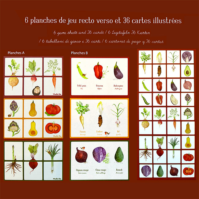 Moulin Roty - Le Jardinier - Vegetable Bingo & Memory Game - Moulin Roty - littleyoyo.ca