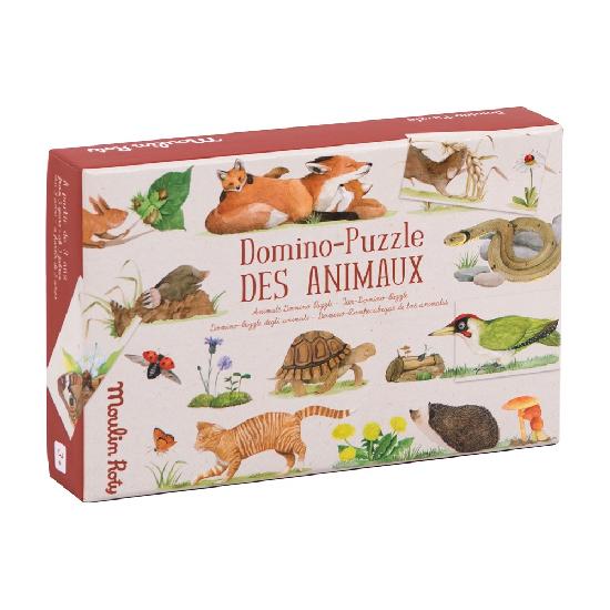 Moulin Roty - Le Jardinier - Animal Domino Puzzle