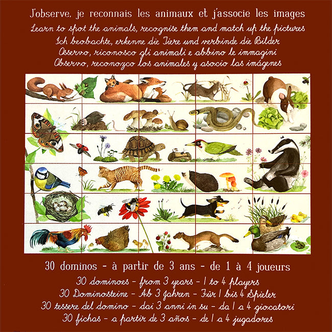 Moulin Roty - Le Jardinier - Animal Domino Puzzle - Moulin Roty - littleyoyo.ca