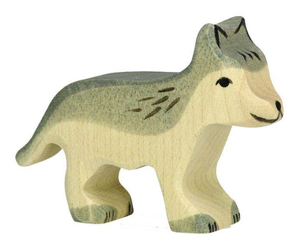 Holztiger - Small Wolf Wooden Figure - Holztiger - littleyoyo.ca