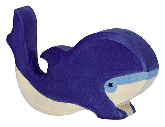 Holztiger - Small Blue Whale Wooden Figure - Holztiger - littleyoyo.ca